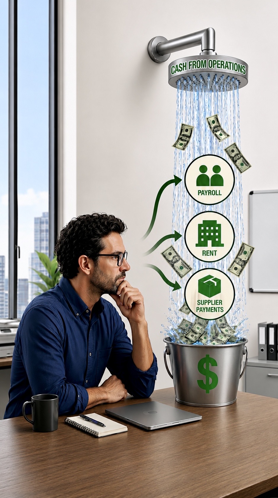 Business cash flow illustration