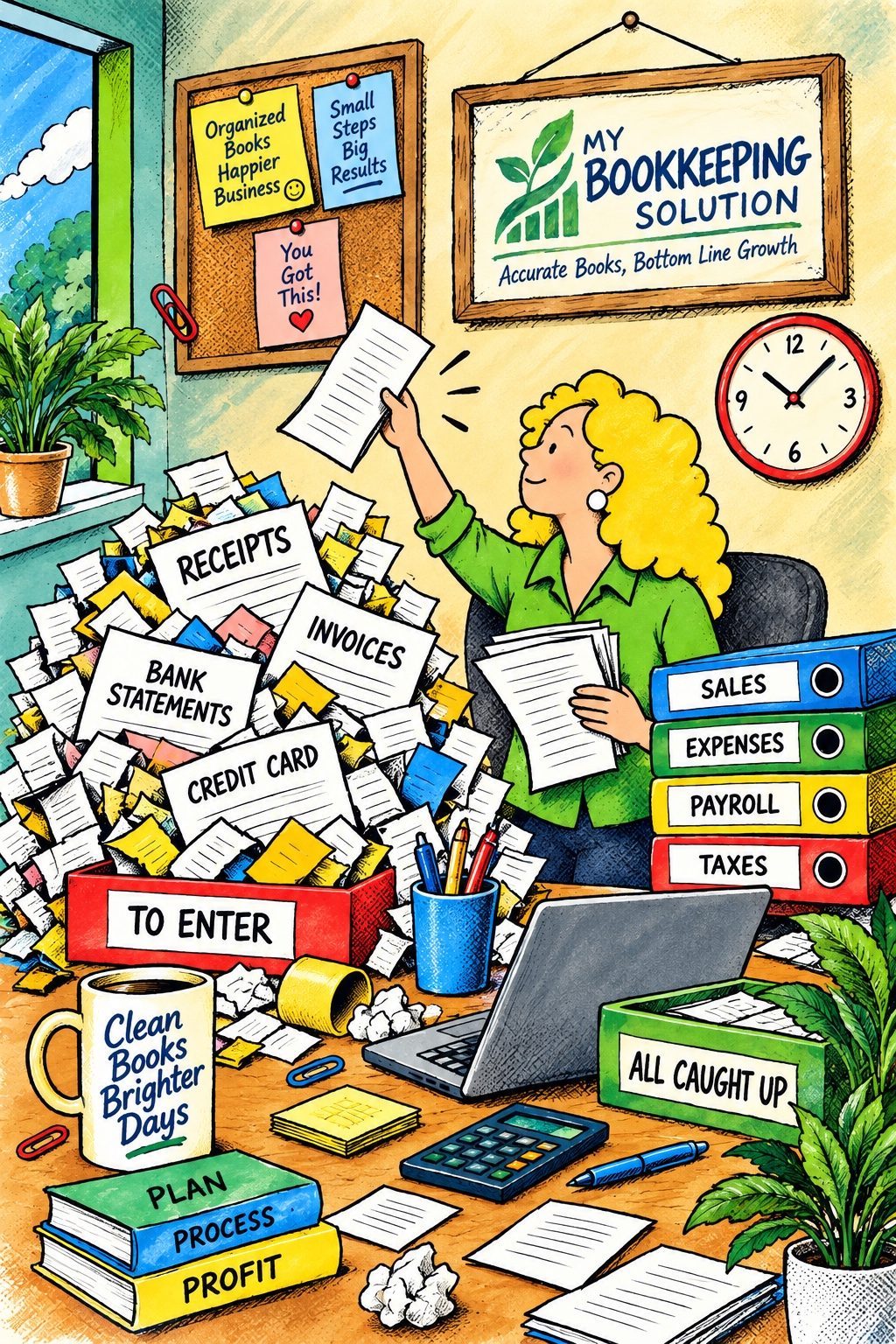 Bookkeeping clean-up illustration